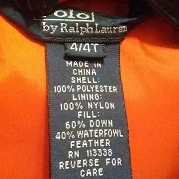 Boys orange Ralph Lauren Puffer Coat